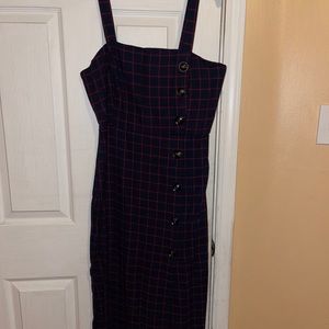 Navy and red jumper dress